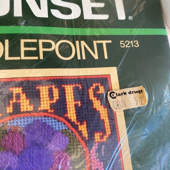 Vintage Sunset Needle Point Grapes California NWT E1 - Picture 3 of 7